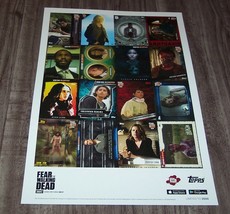 Topps Fear The Walking Dead Nycc Exclusive Uncut Sheet Of Cards Promo Poster Art - £15.48 GBP