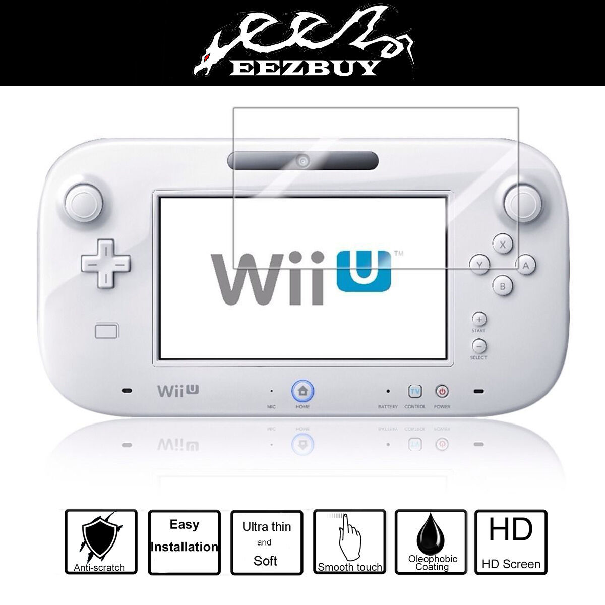 2pcs Clear Screen Protector Film For Nintendo Wii U Gamepad Remote Contr... - $5.45