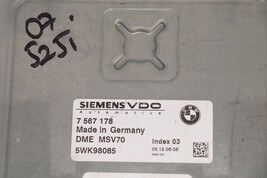 07 Bmw 325i 525i Engine Control Module Computer Ecu Ecm Pcm 7-567-178 image 4