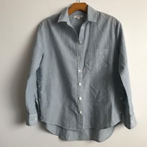 Madewell Shirt Side Button Oversized Ex-Boyfriend XS Blue Stripe Button Down - £16.56 GBP