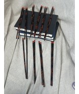 10 Pairs Of Chopsticks Black &amp; Red Lacquer Splatter Round Tips 8.75&quot; VTG... - €15,43 EUR