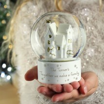 Personalised Message Village Glitter Snow Globe - Christmas Globe - Fami... - $15.99