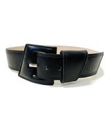 Womens Vintage 1980’s Black Genuine Leather Asymmetrical Buckle Wide Bel... - $61.64 CAD