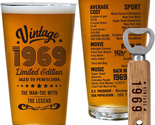 55Th Birthday Gift for Men Vintage 1969 Beer Drinking Glass 55 Years Old... - $32.36