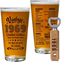 55Th Birthday Gift for Men Vintage 1969 Beer Drinking Glass 55 Years Old Birthda - £25.66 GBP