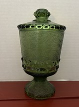 Vintage Brockway Glass Monterey Avocado Candy Dish with Lid - €16,35 EUR