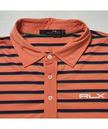RLX Ralph Lauren Shirt Mens XL Polo Orange Blue Striped Short Sleeve Per... - £22.57 GBP