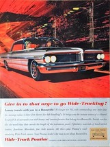 Pontiac Wide Track silver hardtop luxury travels-1961 Vintage Print Ad - $188.21 MXN