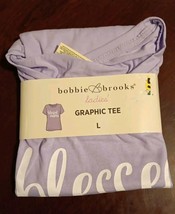 Bobbie Brooks Ladie’s Large Blessed Mama Lavender T-Shirt Short Sleeves - £11.01 GBP
