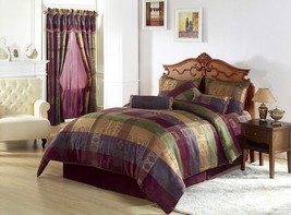 King Size Bedding From The Chezmoi Collection 7 Pc. Multicolor Gitano Jacquard - £101.79 GBP
