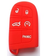 5 button RED Silicone Remote Smart Key Fob Case Cover Chrysler Jeep &amp; Dodge - $13.50