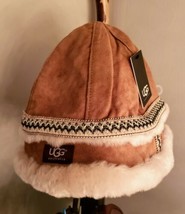 New One Size UGG Australia Tan Leather Bucket Hat 18376 - $84.99