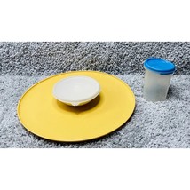 Tupperware Circle Yellow Serving Platter And Bowl Mini Container W/ Lid ... - $18.92