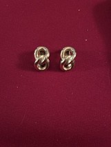 Vtg Christian Dior Gold Tone Love Knot Clip Earrings J282 - $44.54