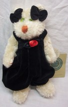 Boyds Felina White Cat In Black Dress 8" Plush Stuffed Toy New - $18.32