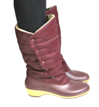 Vintage Aigner Burgundy Snow boots size 9 NIB Womens 1980s Quilted Shaft - $86.28