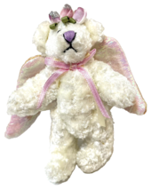 Rare Ganz Itty Bitty Spring Wings Mini Plush White Angel Bear Jointed 4.5 inches - £11.63 GBP