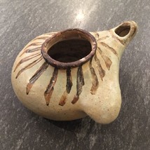Vintage Primitive Clay Pottery Finger Oil Lamp Stamped - $499.00