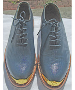 Men Siena Navy Lizard Gold Toe golf shoes by Vecci - $335.00