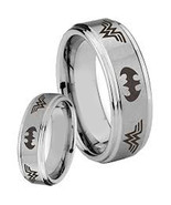 (New With Tag)Tungsten Carbide Wonder Woman Batman Step Edges Wedding Ba... - £47.01 GBP