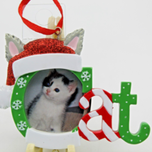 Cat Photo Frame Hanging Ornament Christmas Kitten PolarX Picture New  - $8.79