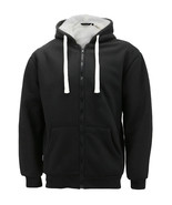 Men&#39;s Heavyweight Thermal Zip Up Hoodie Sherpa Lined Black Sweater Jacke... - $27.71