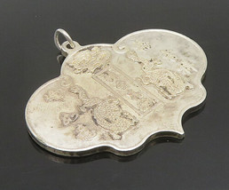 CHINESE 925 Sterling Silver - Vintage Dragons &amp; Writing Medal Pendant - PT20332 - £71.77 GBP