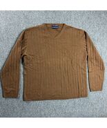 Garret Scott Sweater Mens Large Brown V-Neck Golf Casual Vintage 100% Ca... - $48.77 CAD