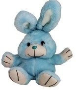 Vintage Easter Bunny Blue Rabbit Large Snuggly Lovey Baby Plush 24&quot; 70s ... - $23.02