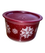 Tupperware One Touch B Christmas Winter Red Snowflake Canister Red Lid #... - £5.49 GBP