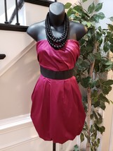 Theme Womens Pink Strapless Belted Off The Shoulder Knee Length Dress Size Small - £25.90 GBP