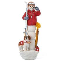 Lenox Ski Patrol Snowman Pencil Figurine Snowy Rescue St Bernard Dog 201... - $42.00