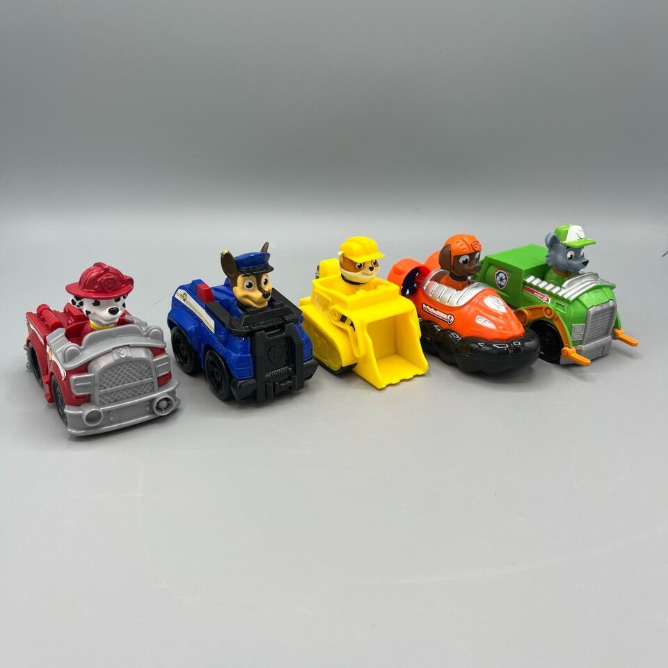 Primary image for Lot of 5 Paw Patrol Vehicles Marshall Chase Rubble Zuma Rocky Spin Master Toys