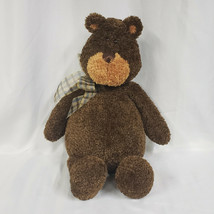 Gund plush teddy grizzly bear Mugzey sr 19&quot; brown 15208 plaid bow - £59.19 GBP