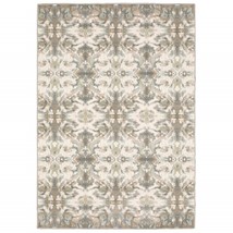 HomeRoots Home Decor 384282 6 x 9 ft. Abstract Ikat Indoor Area Rug, Ivory &amp; - £385.16 GBP