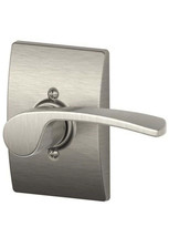 Schlage Merano Right Handed Lever Non Turning Lock Satin Nickel New - £17.53 GBP