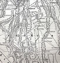 Map 1866 Chattanooga Positions Held During Civil War Victorian Military ... - $733.58 MXN
