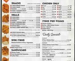 Champs Chicken and Fish Too Menu Carlson&#39;s Main Street Marion Kansas - £13.97 GBP