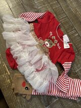 Little Lass Baby Christmas Girls Glitter Tutu Outfit Size 3/6m - $22.65