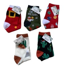 5 Pairs Adult Christmas Socks One Size Fits Most Women&#39;s Men&#39;s Teens Gnome MORE - £4.74 GBP