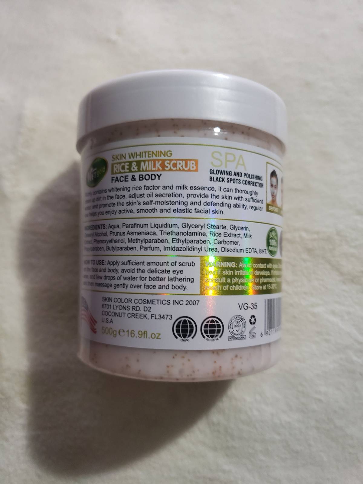 Veet Rice Veet gold skin whitening rice and milk black spots corrector face and ...
