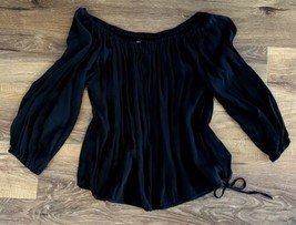 Who What Wear Women’s Top 3/4 Sleeve Rayon Black  Size 2XL EUC - £21.33 GBP