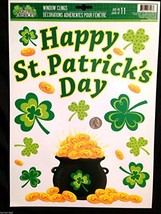 Happy St Patricks Day-POT-O-GOLD Shamrocks Clings Lucky Irish Window Decorations - £3.80 GBP