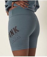 VICTORIA’S SECRET PINK ULTIMATE BIKE SHORT STATUS BLUE green Medium Logo - $25.74