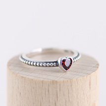 925 Sterling Silver One Love with Ruby Zirconia For Women - £13.56 GBP