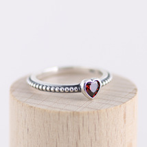 925 Sterling Silver One Love with Ruby Zirconia For Women - £13.28 GBP