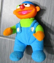 Jim Henson Sesame Street Blue Outfit Ernie Rubber Head 7&quot; Plush Stuffed Animal - £11.19 GBP