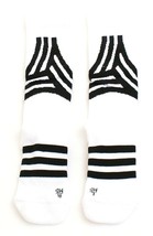 Adidas White &amp; Black Alphaskin Graph Cushioned Soccer Socks Men&#39;s M  7-8.5 - £31.06 GBP