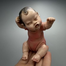Vintage Baby Figurine A. Lucchesi Signed Hand Painted Polystone 1990s - $300.00