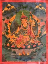GURU PADMASAMBHAVA/ RINPOCHE OLD OIL VARNISHED ORIGINAL TIBETAN THANGKA ... - $2,487.45 MXN
